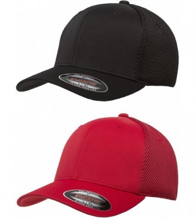 Baseball Caps Ultrafibre Airmesh Fitted Cap - 2pack 1-black & 1-red - CT12EKOHREZ