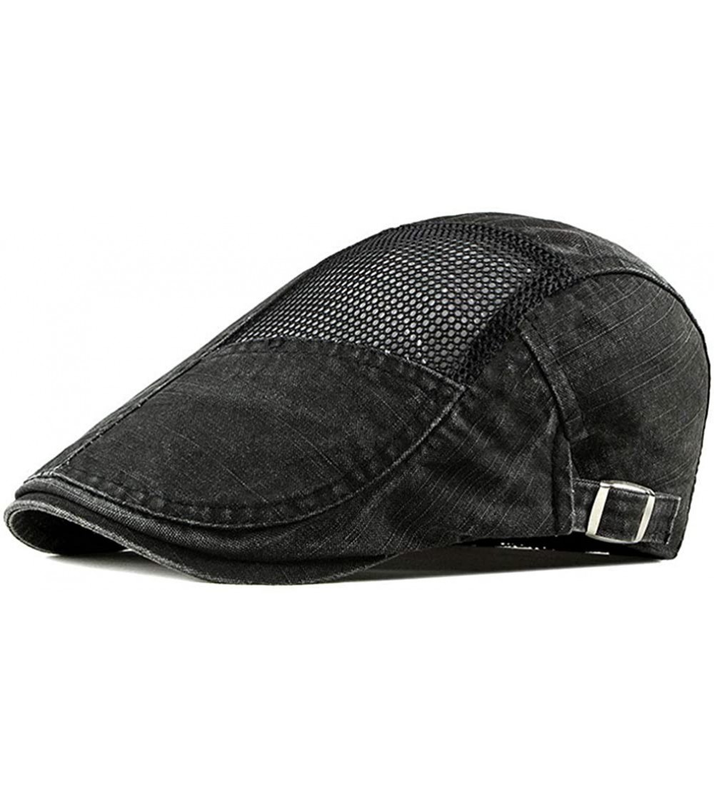 Newsboy Caps Men Breathable Mesh Summer Hat Cotton Newsboy Beret Ivy Cap Cabbie Hats - CJ199D20CMG