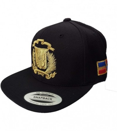 Baseball Caps Dominican Republic Shield Snapback Cap - Black/M.gold - C312BBYRT4Z
