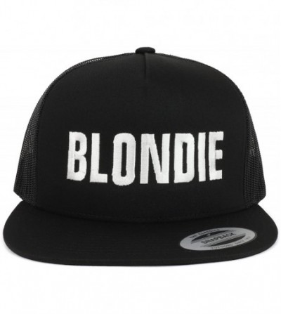 Baseball Caps Blondie and Brownie Embroidered 5 Panel Flat Bill Mesh Cap - Black - C818CZNT325