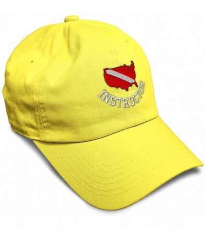 Baseball Caps Soft Baseball Cap Scuba Diving Instructor B Embroidery Dad Hats for Men & Women - Yellow - C218ZG3MMGI