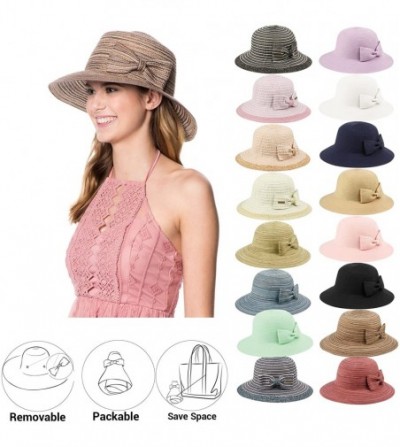 Sun Hats Womens UPF50 Foldable Summer Sun Beach Straw Hats - Fl2798mix Green - CT18DA37U85