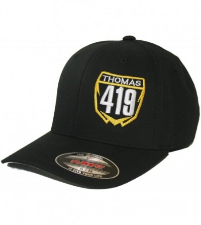 Baseball Caps Custom Personalized Motocross Number Plate Flexfit Hat - Yellow - CD12E4I4H3L