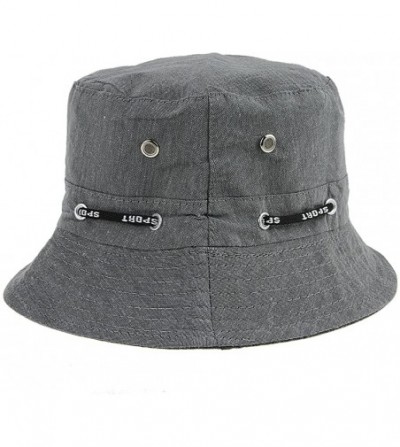 Bucket Hats Unisex Women Folding Cotton Outdoor Travel Fishing Flat Sun Visor Bucket Hat Cap - Light Grey - C612EL3INLL
