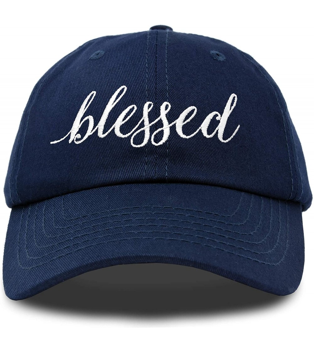 Baseball Caps Blessed Women's Baseball Cap Soft Cotton Dad Hat - Navy Blue - CJ18RO9W6LN