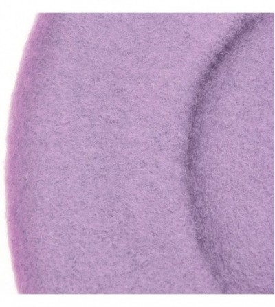 Berets Wool French Beret Hat Solid Color Beret Cap for Women Girls - Lavender - C218E2N9TDT