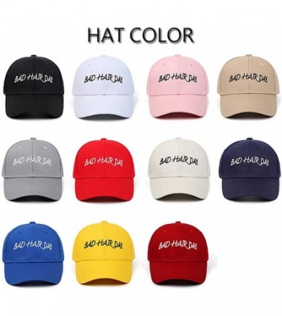 Baseball Caps Bad Hair Day Letter Embroidered Curved Adjustable Baseball Cap- Love Hat-Cotton Cap - White - C9199LNYARW