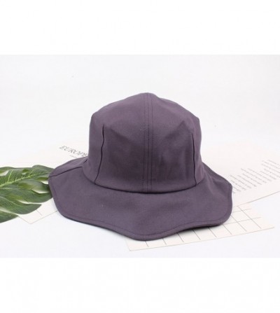 Bucket Hats Women Sun Hats UV Protection Wide Brim Foldable Bucket Hat Beach Hat - Purple - C418E9XODMK