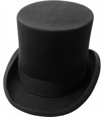 Fedoras Men's Steampunk Top Wool Felt Hat - He43black - C418LDQUUIW