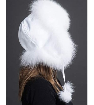 Bomber Hats Womens Winter Hat Genuine Fox Fur Russian Hats Lei Feng hat - White - CR18LUXI84O