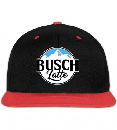 Baseball Caps Hip Hop Baseball Cap-Busch-Light-Busch-Latte-Beer Contrast Flat Bill Brim Sun Hat Red - Black Red - CK18UNOKA67