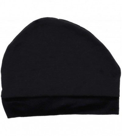 Skullies & Beanies No Slip Cotton Wig Liner for Hats- Caps and Wigs - Black - CN11WHFHHXB