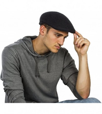 Newsboy Caps Mens 100% Wool Ivy Cap Premium Classic Hat- Available - Charcoal - CZ1869KLXE4