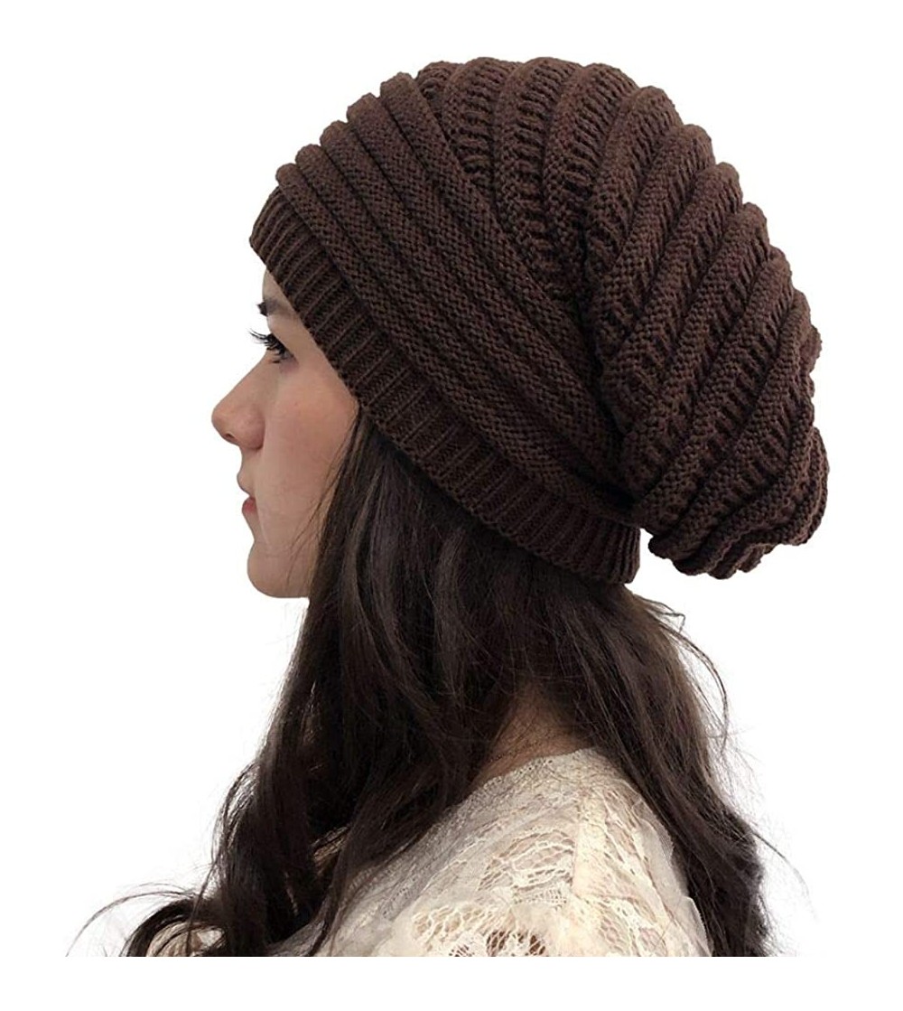 Skullies & Beanies Beanie Unisex Winter Cozy Cable Knit Hat for Women/Men - Coffee - CJ18Z0MLUIX
