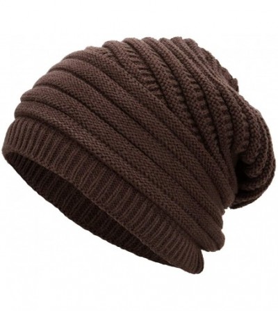 Skullies & Beanies Beanie Unisex Winter Cozy Cable Knit Hat for Women/Men - Coffee - CJ18Z0MLUIX