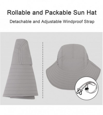 Sun Hats Men/Womens Foldable Flap Cover UPF 50+ UV Protective Wide Brim Bucket Sun Hat - Unisex_light Grey - C9192EQNE5G