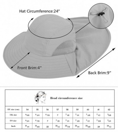Sun Hats Men/Womens Foldable Flap Cover UPF 50+ UV Protective Wide Brim Bucket Sun Hat - Unisex_light Grey - C9192EQNE5G