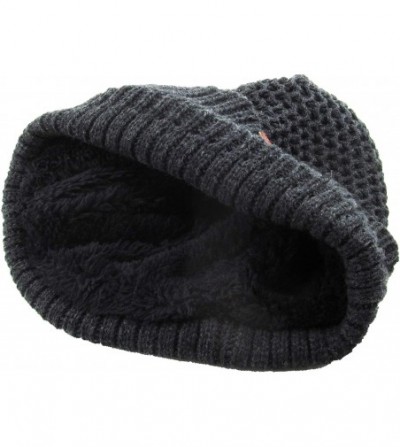 Skullies & Beanies Men Women Knit Winter Warmers Hat Daily Slouchy Hats Beanie Skull Cap - 2.3) Very Warm Charcoal - CY18GQASSXI