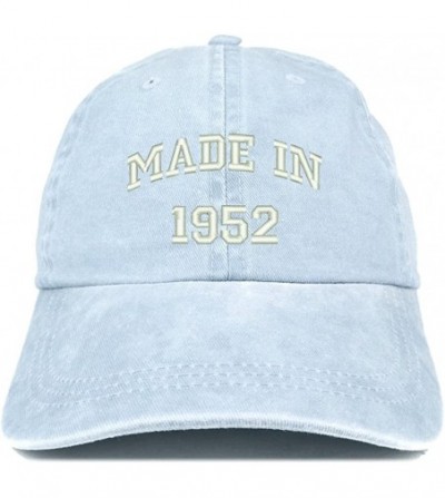 Baseball Caps Made in 1952 Text Embroidered 68th Birthday Washed Cap - Light Blue - C218C7HE9LM
