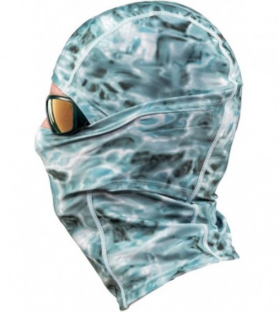Balaclavas Aqua Design - Cool Weather Mens Face Mask UPF50+ Sun Wind Helmet Liner Balaclava - Aqua Sky - CU120QJSJIB
