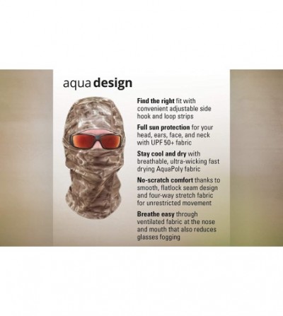 Balaclavas Aqua Design - Cool Weather Mens Face Mask UPF50+ Sun Wind Helmet Liner Balaclava - Aqua Sky - CU120QJSJIB