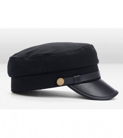 Baseball Caps Unisex Vintage Cosplay Japanese Student Black Hat Cap Chauffeur Limo Driver Hat Flat Cap - Black - CR1262C6BAX
