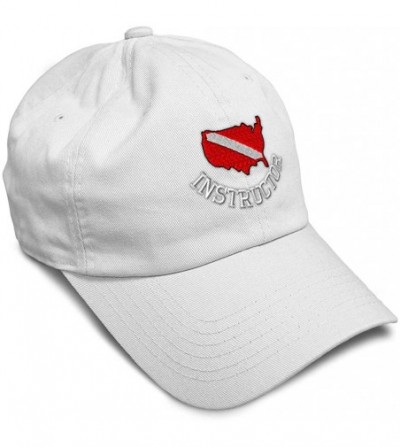 Baseball Caps Soft Baseball Cap Scuba Diving Instructor B Embroidery Dad Hats for Men & Women - White - C118ZG4N93C
