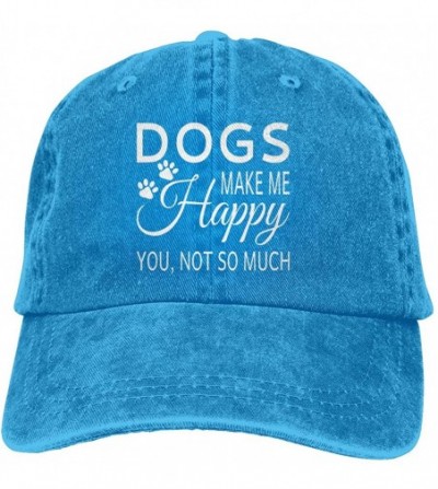 Baseball Caps Dogs Make Me Happy You Not So Much Dad Vintage Baseball Cap Denim Hat Mens - Blue - CY18UA8NONG