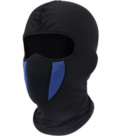 Skullies & Beanies Windproof Face Mask-Balaclava Hood-Cold Weather Motorcycle Ski Mask - Black Blue - CT18YQ2KWST
