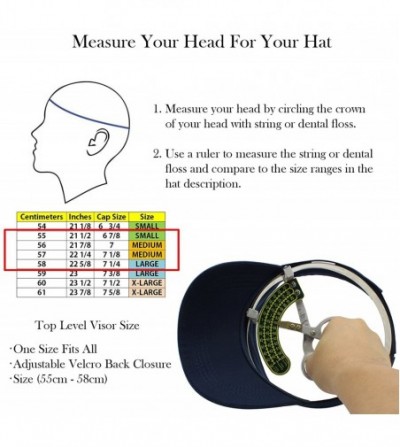 Visors Sun Sports Visor Men Women - 100% Cotton Cap Hat - Navy - CL17YSOR0DS