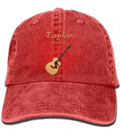 Skullies & Beanies Taylor Acoustic Acoustic Guitars Denim Hats Fashion Cool Unisex Travel Sunscreen Baseball Caps - Red - CB1...