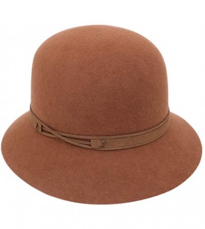 Bucket Hats Women's Winter Hat 100% Wool Felt Cloche Bucket w/Suede Strap - Crushable Wool Felt- Adjustable- UPF 50+ - Taupe ...