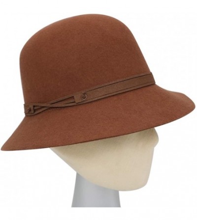 Bucket Hats Women's Winter Hat 100% Wool Felt Cloche Bucket w/Suede Strap - Crushable Wool Felt- Adjustable- UPF 50+ - Taupe ...