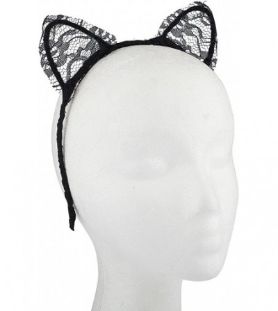 Headbands Girls Cat Ears Costume Accessory Headband - Mesh Lace - CW128XNXL71