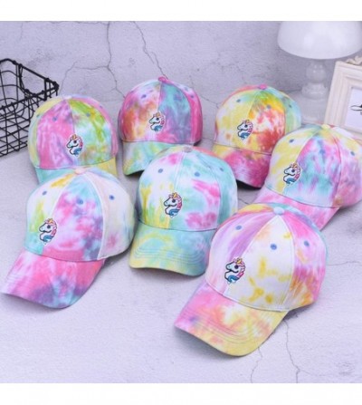 Baseball Caps Colorful Unicorn Embroidered Baseball Cap Sun Visor Hat for Women Girls - CT18EHEARH2