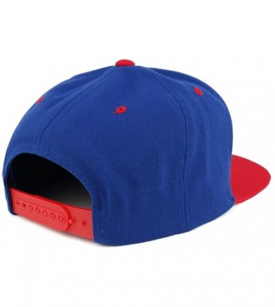 Baseball Caps King and Queen Two Tone Embroidered Flat Bill Snapback Cap - 2pc Set - Royal Red - CA17YX3RGI7