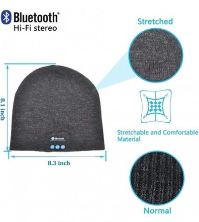 Skullies & Beanies Jakuva Knit Bluetooth Beanie Hat- Heather Gray - CK18I3A5QRN