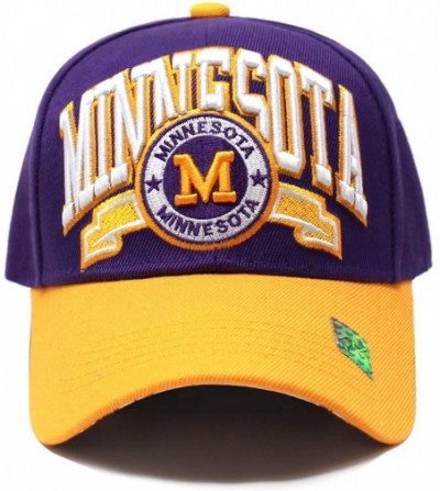 Baseball Caps Team Color City Name Embroidered Baseball Cap Hat Unisex Football Basketball - Minnesota - CC18CZ8DZ2X