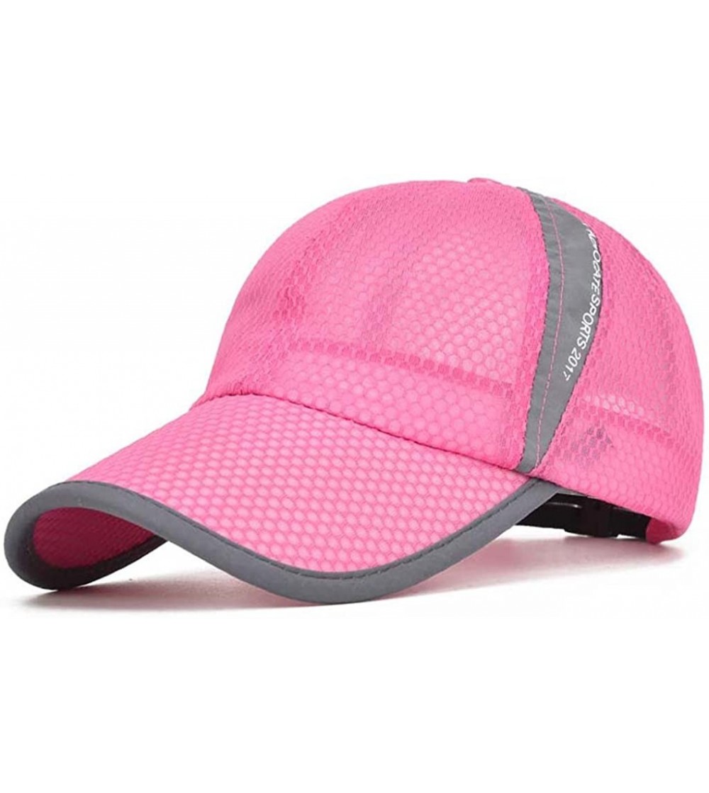 Baseball Caps Unisex Summer Baseball Hat Sun Cap Lightweight Mesh Quick Dry Hats Adjustable Cap Cooling Sports Caps - Pink - ...