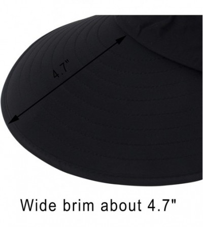Visors Women's Wide Brim Sun UV Protection Visor Hats for Beach Fishing - Black - CB18CLSMRKO