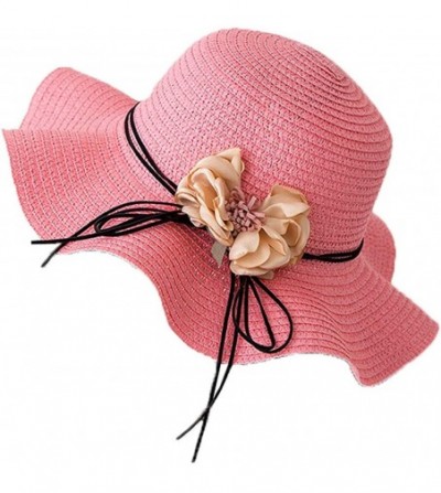 Sun Hats Women Summer Hat Cotton Linen Fisherman Cap Sunscreen Foldable Solid Color Beach Hat - Pink - C618QY439K9