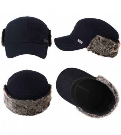 Baseball Caps Wool/Cotton/Washed Baseball Cap Earflap Elmer Fudd Hat All Season Fashion Unisex 56-61CM - 89506_navy - CL186RE...