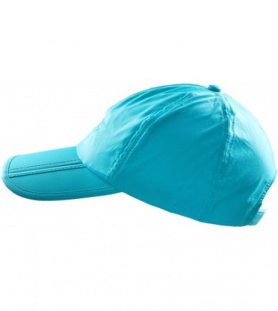 Baseball Caps Men and Women Outdoor Rain Sun Waterproof Quick-Drying Long Brim Collapsible Portable Hat - Sky-blue - CX124HD3ZJZ