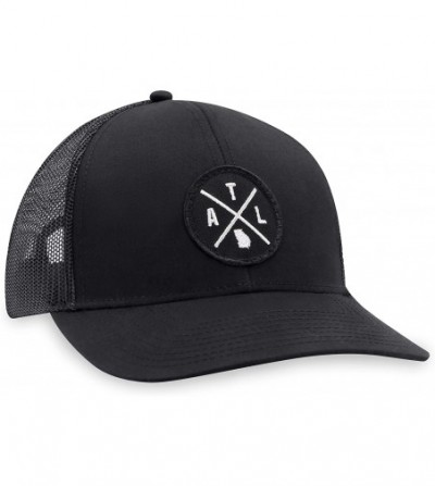 Baseball Caps ATL Hat - Atlanta Trucker Hat Baseball Cap Snapback Golf Hat (Black) - CB18RZDS9ZO