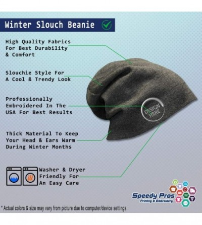Skullies & Beanies Custom Slouchy Beanie Disc Golf Sport Embroidery Skull Cap Hats for Men & Women - Dark Grey - CZ189CQHNZM