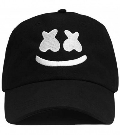 Baseball Caps DJ Smile Dad Hat - Authentic Mellogang Baseball Cap Low Profile Unstructured Brushed Cotton Twill - Black - C11...