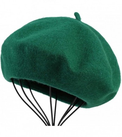 Berets French Wool Berets Hat Artist Casual Fashion Winter Warm Beanie Cap for Women - Green - C618NNALMAK