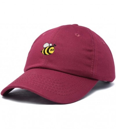 Baseball Caps Bumble Bee Baseball Cap Dad Hat Embroidered Womens Girls - Maroon - C118W4C4WO3