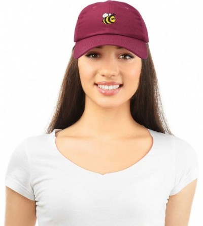 Baseball Caps Bumble Bee Baseball Cap Dad Hat Embroidered Womens Girls - Maroon - C118W4C4WO3