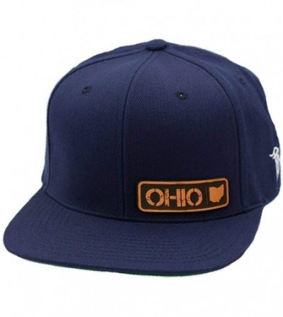 Baseball Caps 'Ohio Native' Leather Patch Snapback Hat - Black - CE18IGQELTD